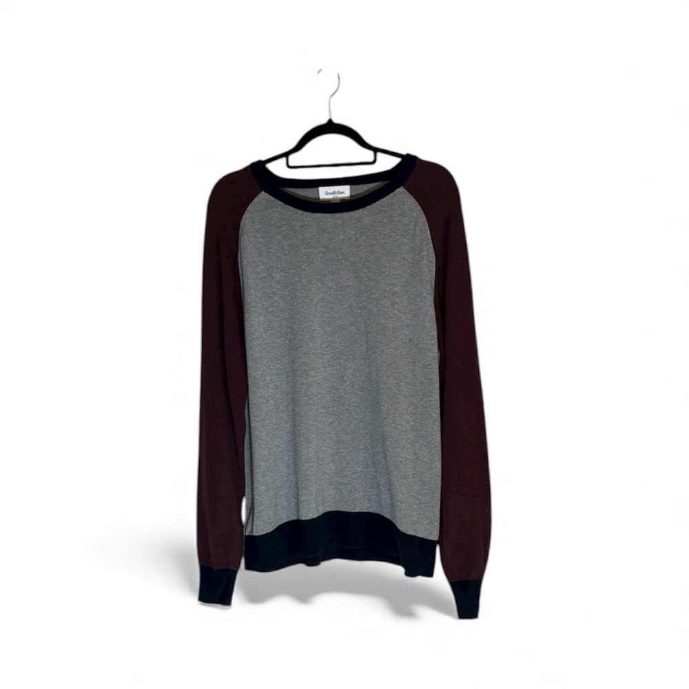 GOODFELLOW & CO. Men’s  XL Crewneck Sweater in Gray and Maroon with blue trim
